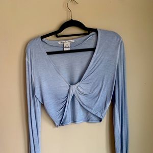 Light blue crop top